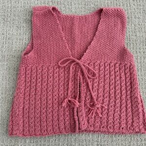 Pink crochet vest